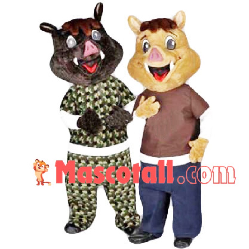 Joyous Boar Brothers Mascot Costume