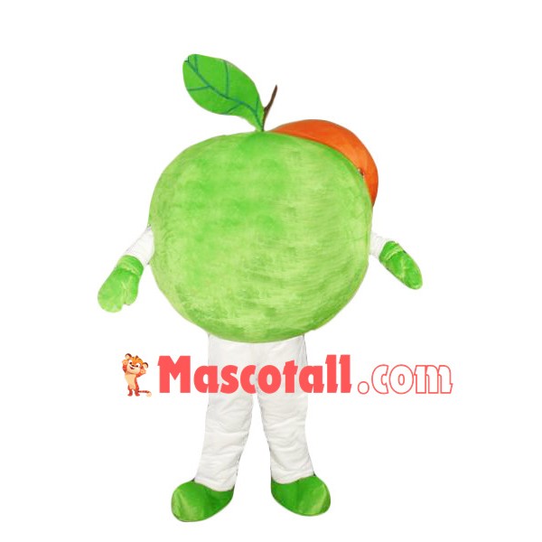 Green Apple With Leaves Mascot Costume