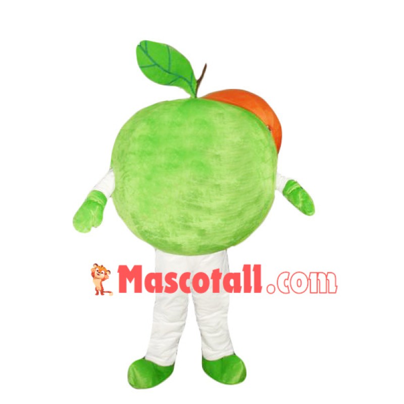 Green Apple With Leaves Mascot Costume