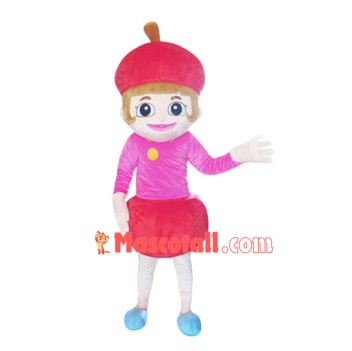 Red Cherry Girl Mascot Costume