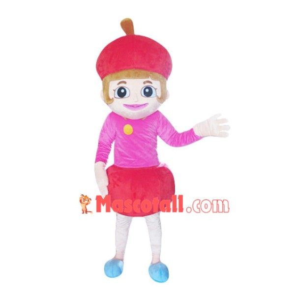 Red Cherry Girl Mascot Costume