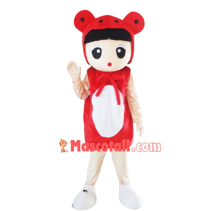 Brunette Strawberry Girl Mascot Costume