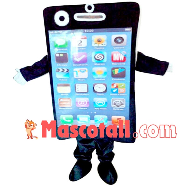 Black Apple Phone Mascot Costume