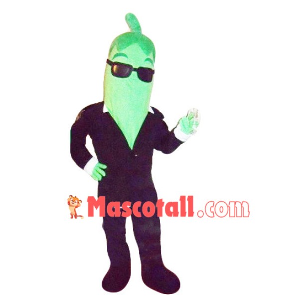 Green Eggplant With Sunglasses Mascot Costume
