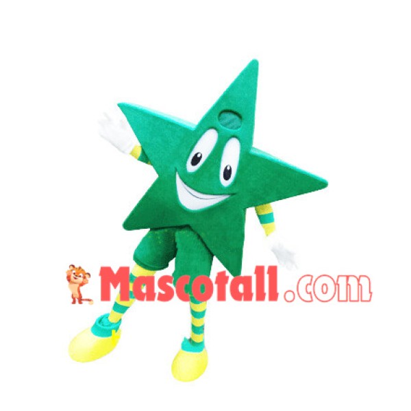 Green Five-pointed Star Mascot Cartoon Costume
