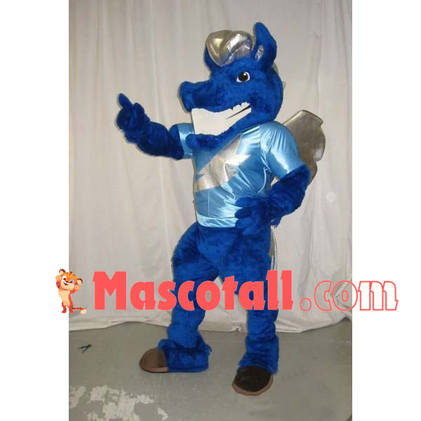 Navy Blue Power Flying Horse Mascot Costume
