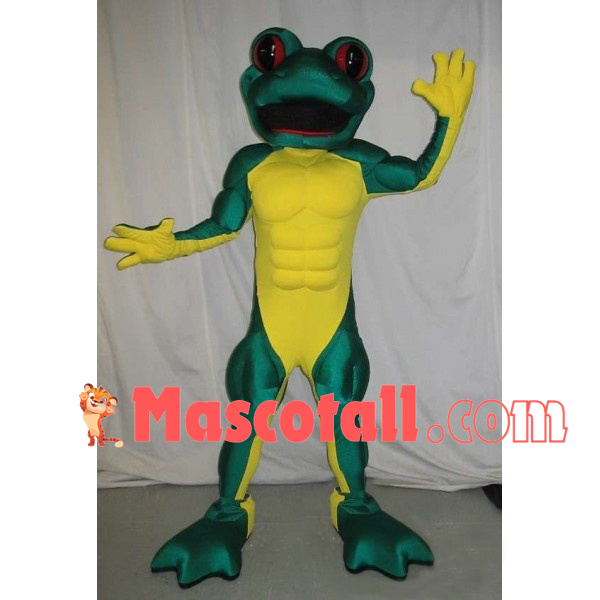Muscle Frog With Red Eyes Mascot Costume