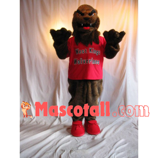 Furry College Wolverine Mascot Costume