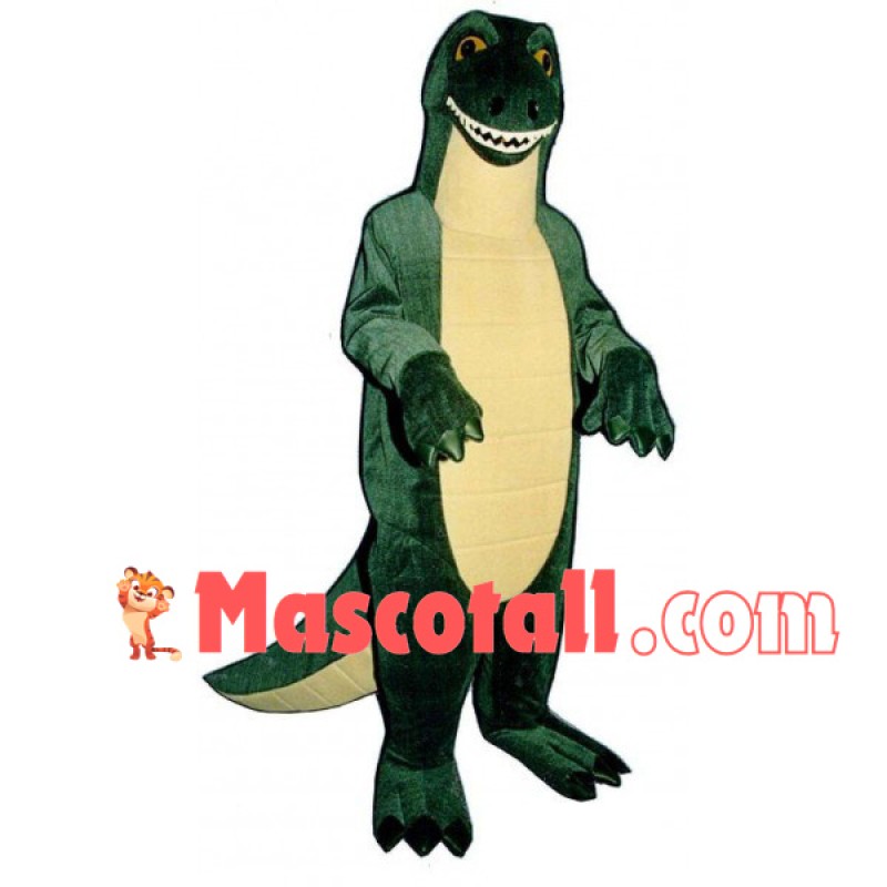 Green & Beige Dinosaur Mascot Adult Size Costume