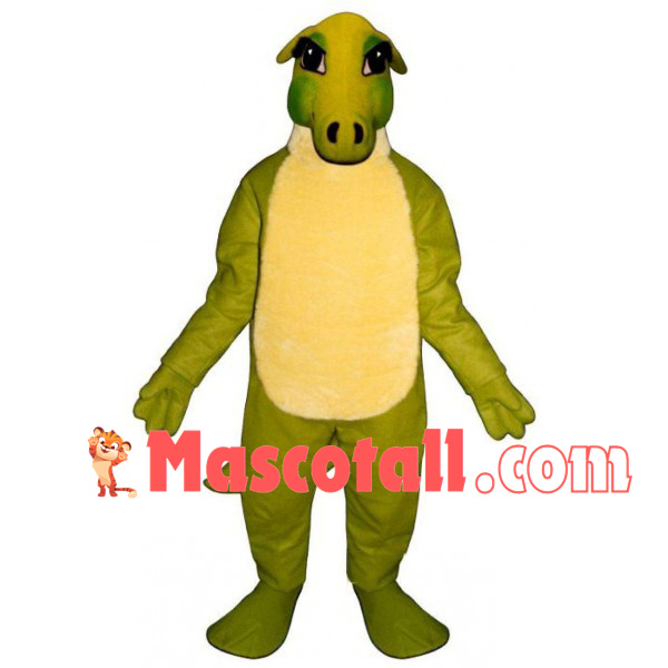 Strong Bright Green Dinosaur Mascot Costume