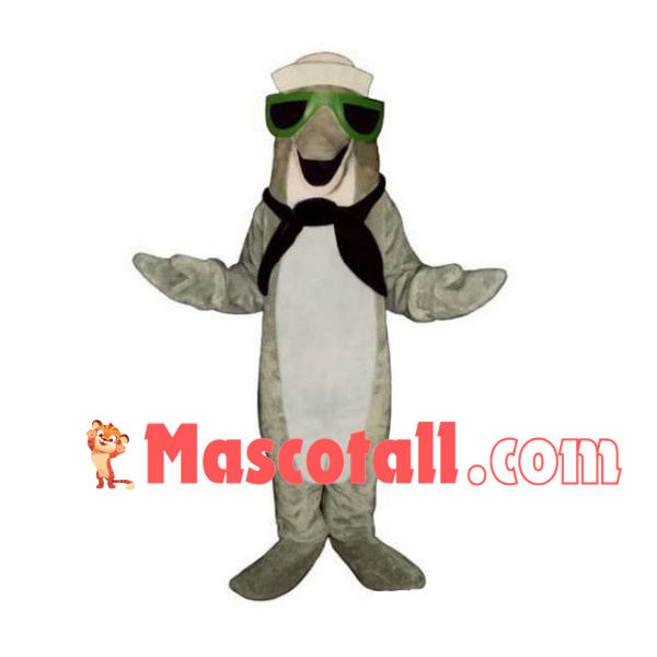 Crew Dolphin With Sunglasses Mascot Costume