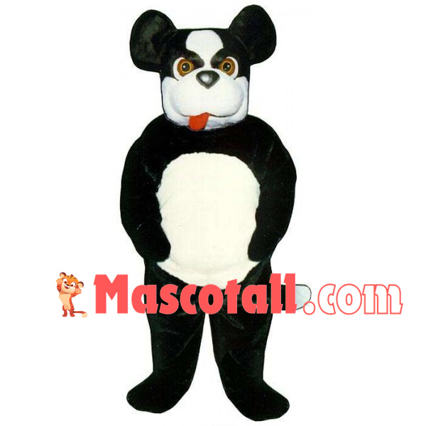 Black & White Dog Sticking Out Tongue Mascot Costume