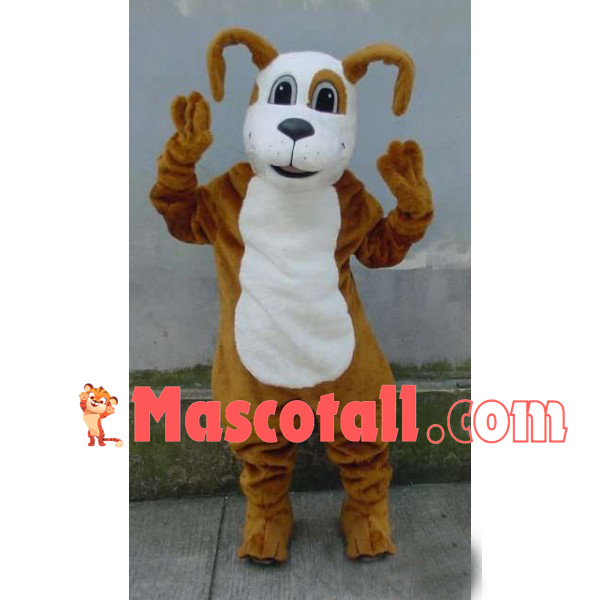 Lovely Puppy With Curled Ears Mascot Costume