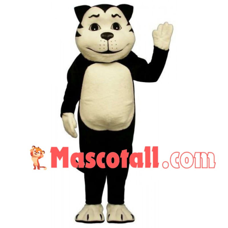 Worried Black & White Dog Mascot Costume