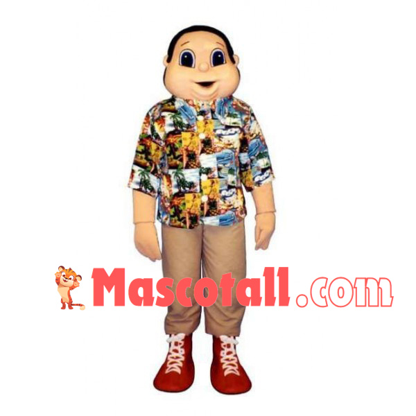 Fat Man In The Holiday Suit Mascot Costume