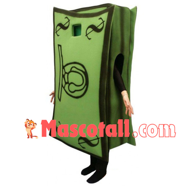 Dozen of Green Dollar Banknotes Mascot Costume