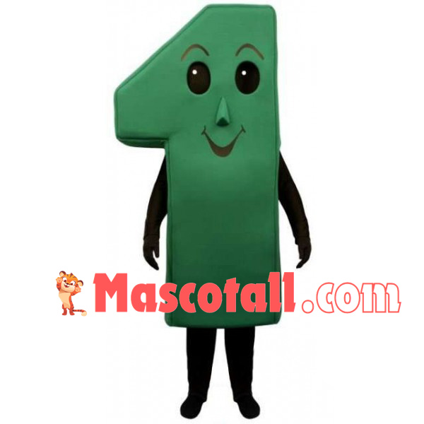 Green Model of Number One Mascot Costume