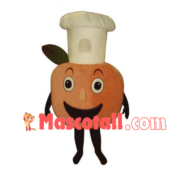 Persimmon Wearing Chef Hat Mascot Costume