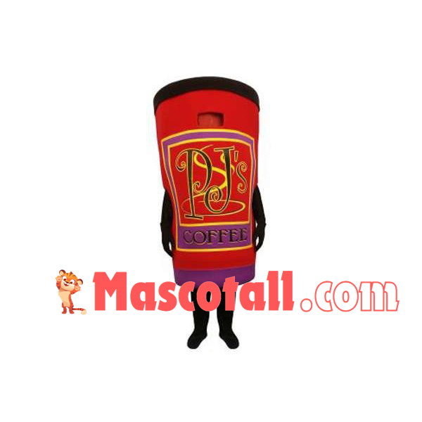 Sealed Red Coffee Cup Mascot Costume