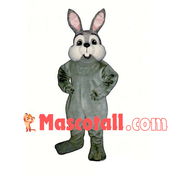 Proud Adult Gray Rabbit Mascot Costume