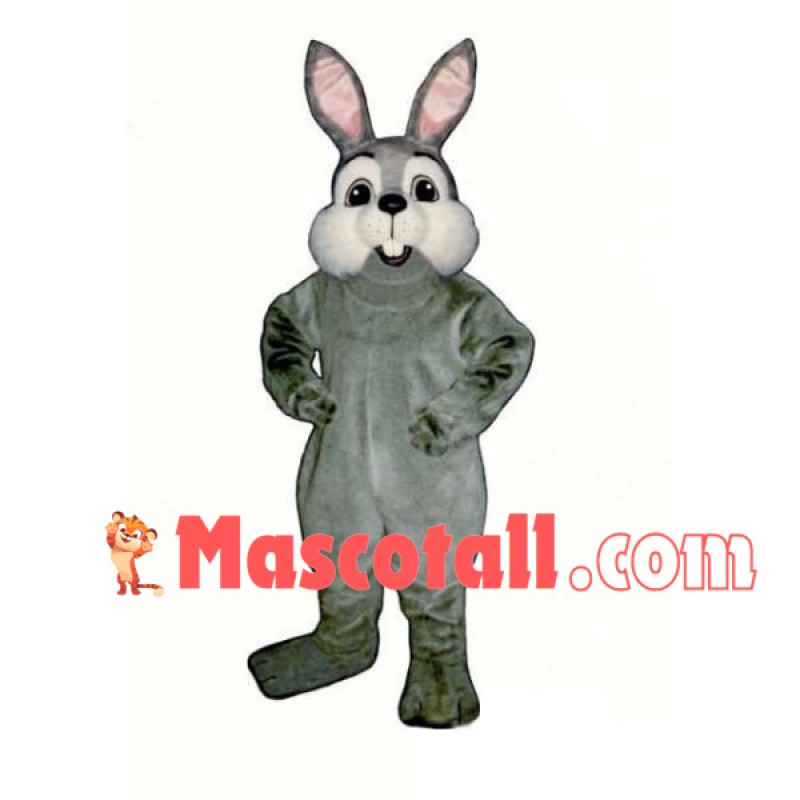 Proud Adult Gray Rabbit Mascot Costume
