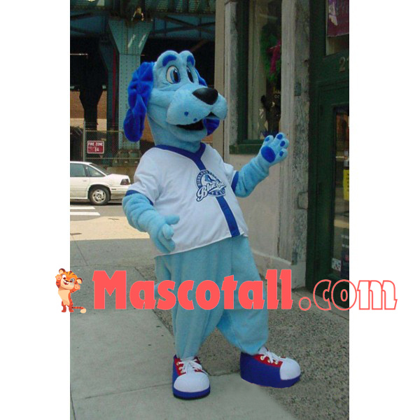 Stunned Blue Sport Dog Mascot Costume