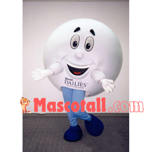 Cartoon White Round Doll Mascot Costume