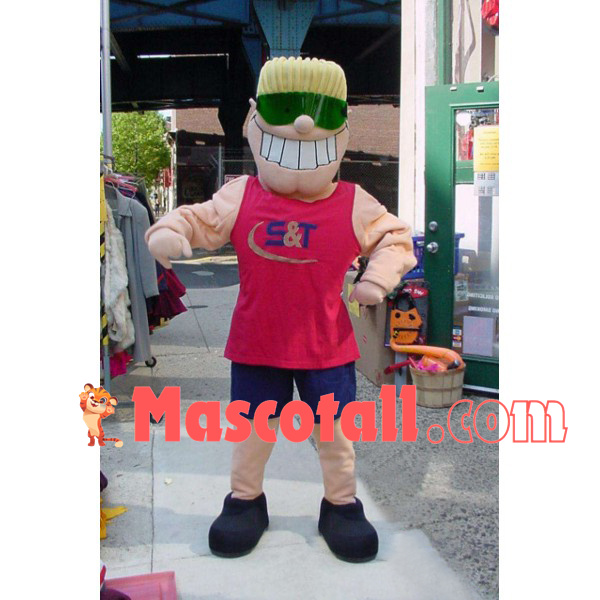 Orgy Blonde Muscle Man Mascot Costume