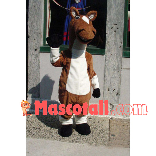 Docile Brown & White Foal Mascot Costume