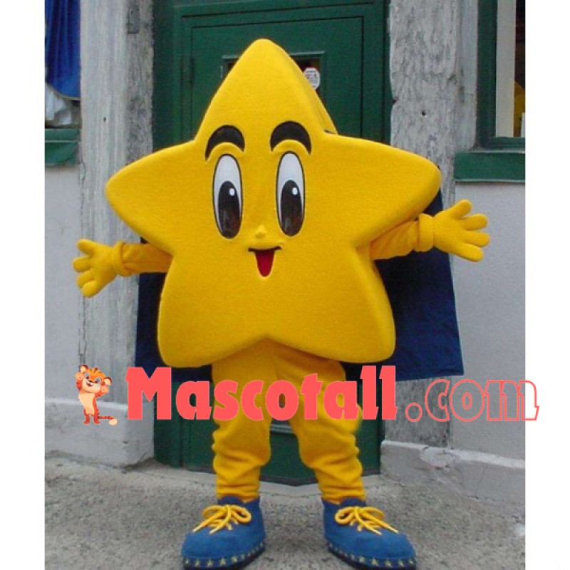Bright Yellow Star Mascot Costume for Adult