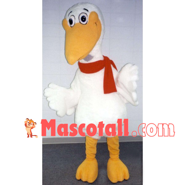 Winter Bird With Red Scarf Mascot Costume