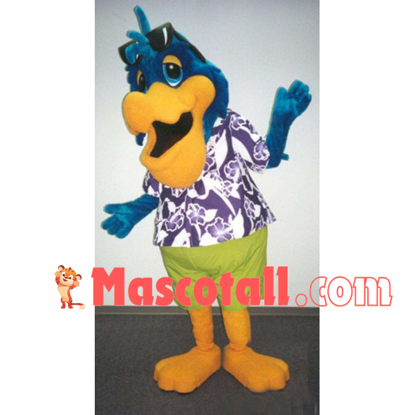 Cozy Beach Parrot In Shirt Mascot Costume