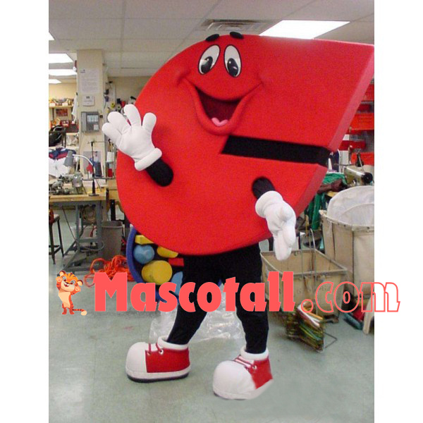 Conspicuous Red Sign Cartoon Mascot Costume