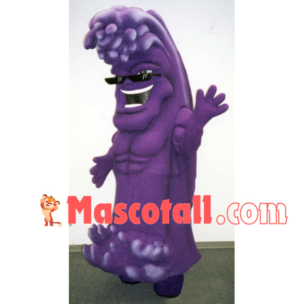Purple Wave Doll With Sunglasses Mascot Costume
