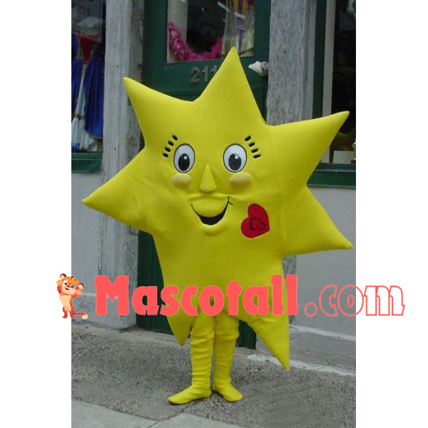 Yellow Seven-pointed Star Mascot Costume