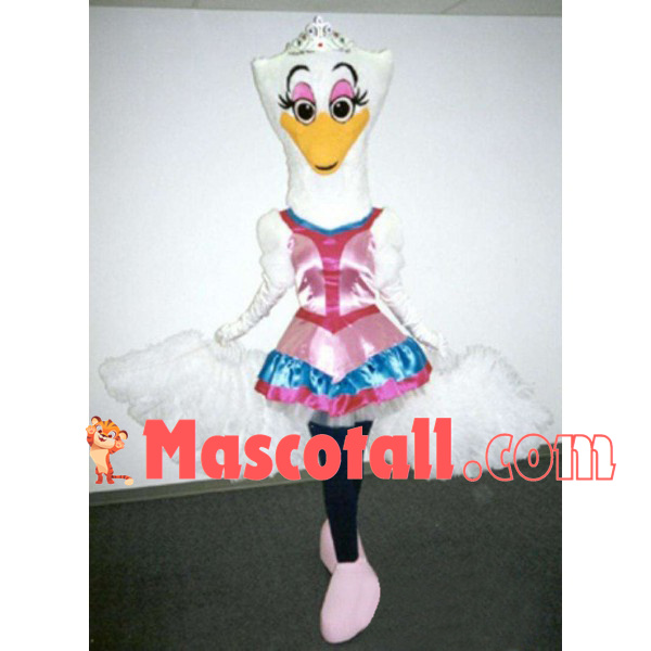 Elegant Dancer White Bird Mascot Costume