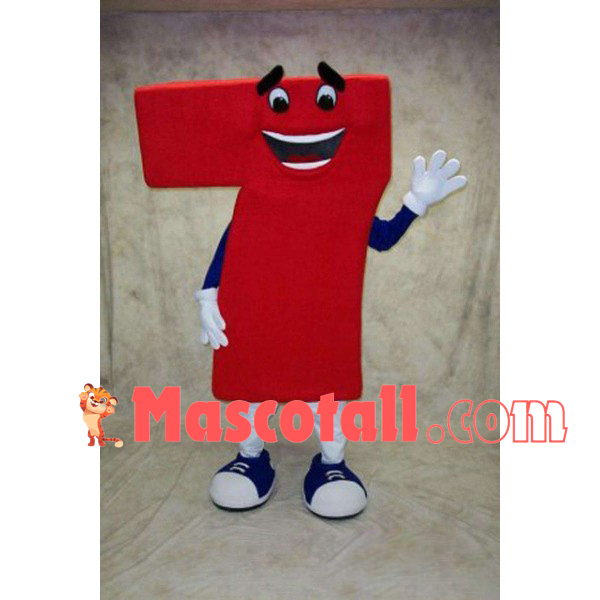 Cartoon Red Number Seven Model Mascot Costume