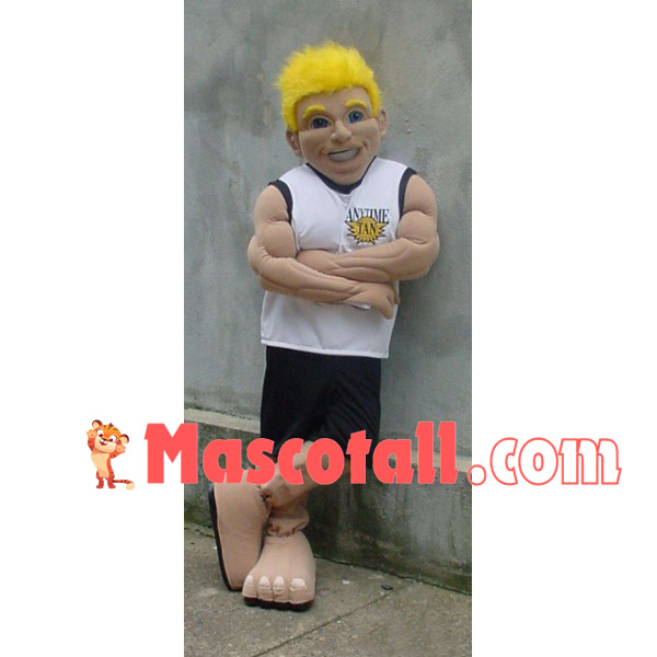 Muscular Blonde Boxer Mascot Costume