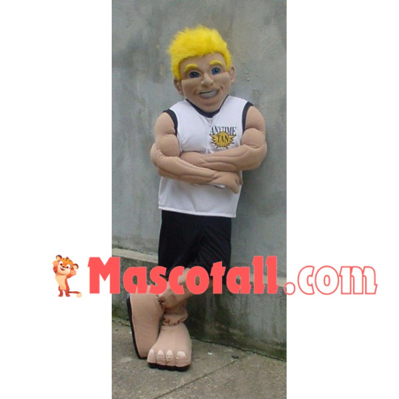 Muscular Blonde Boxer Mascot Costume