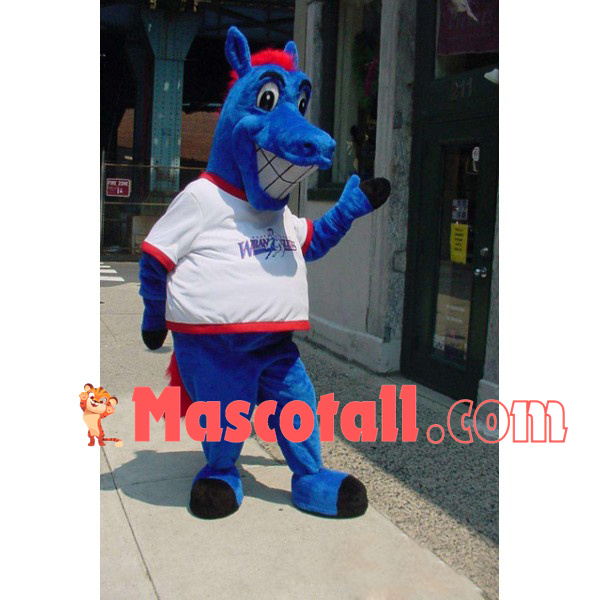 Hilarious Blue Horse Sport Mascot Costume