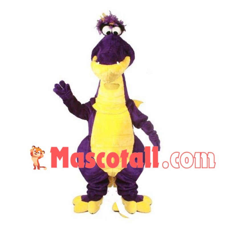 Funny Purple & Yellow Dragon Mascot Costume