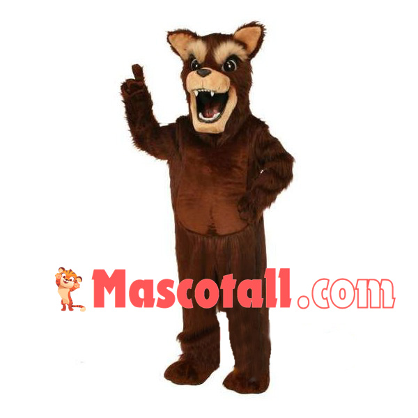 Alert Brown Hound Mascot Costume
