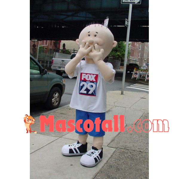 Excited Little Boy With Thinning Hair Mascot Costume