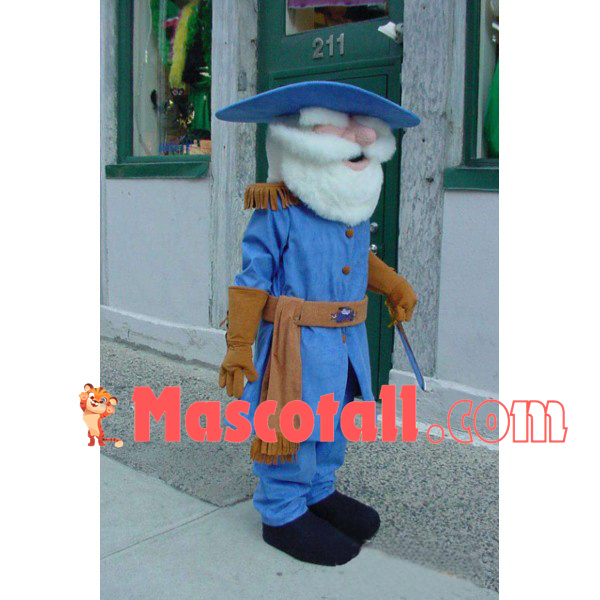 Older White Beard Commander Mascot Costume