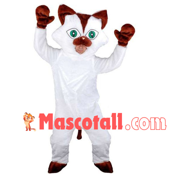 Lightweight White Soft Cat Mascot Costume