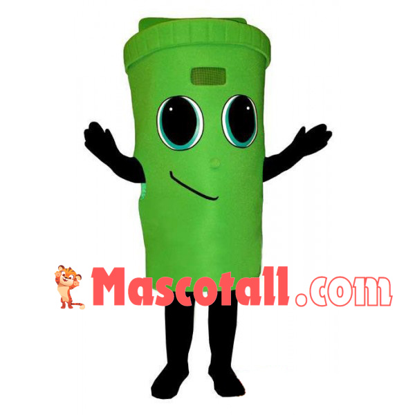 Green Sealed Thermos Cup Mascot Costume