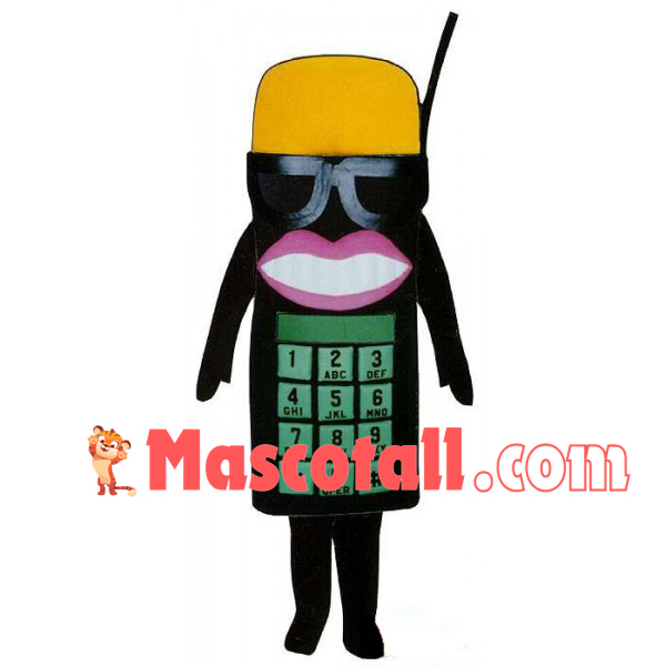 Cartoon Wired Phone With Cap Mascot Costume