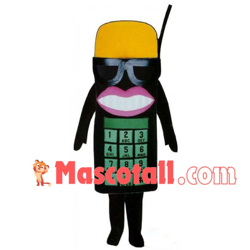 Cartoon Wired Phone With Cap Mascot Costume