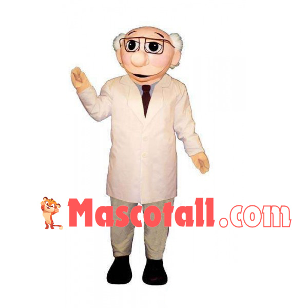 Knowledgeable Old Bald Expert Mascot Costume