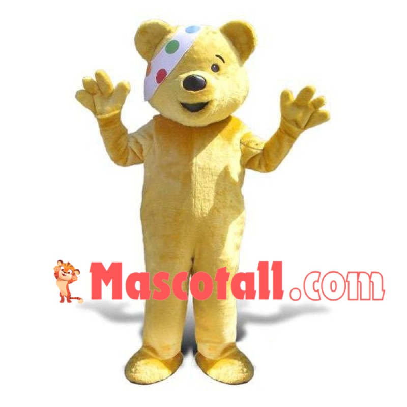 One-eyed Bear With Colored Blindfold Mascot Costume